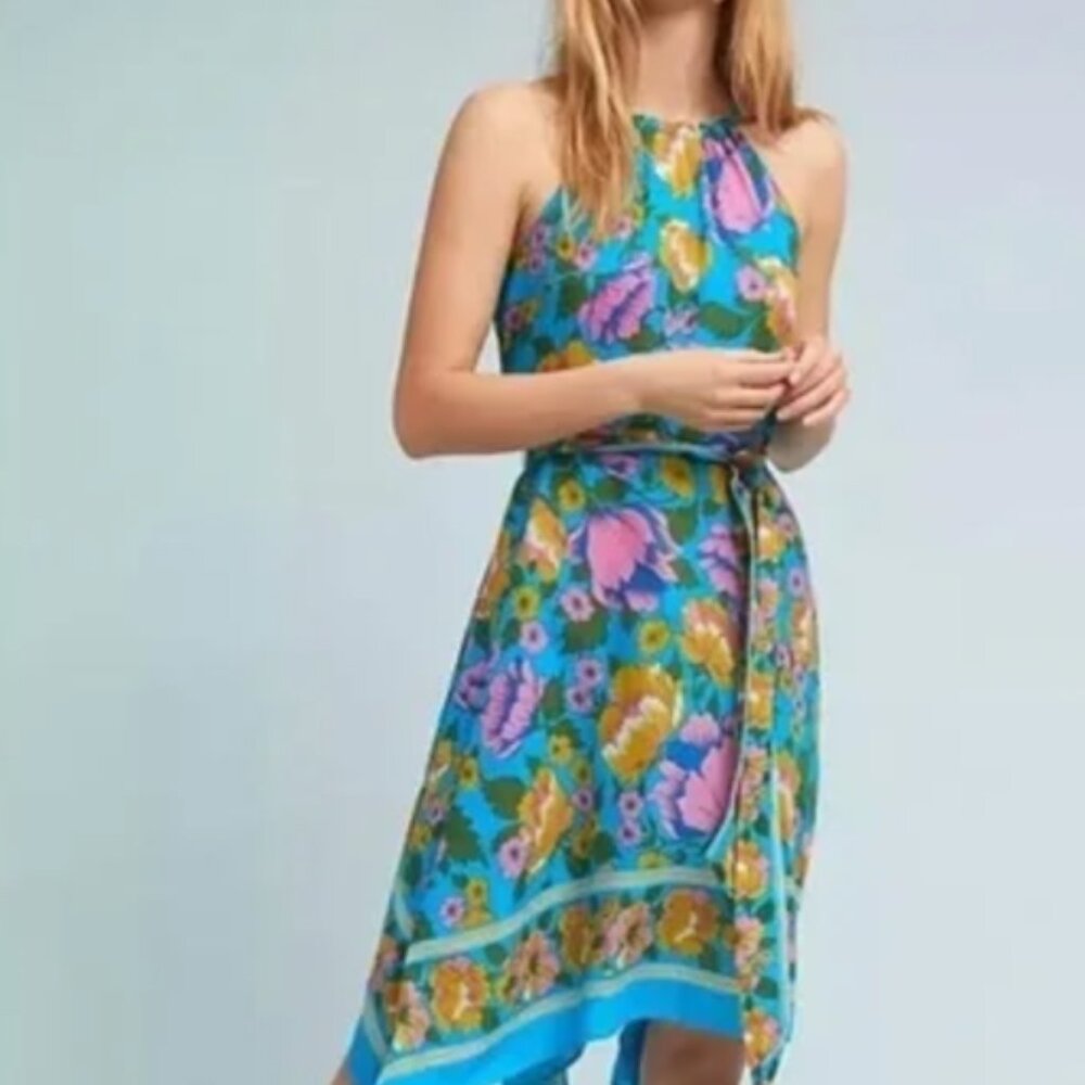 Anthropologie Lilka Dinan Halter Floral Dress - XS